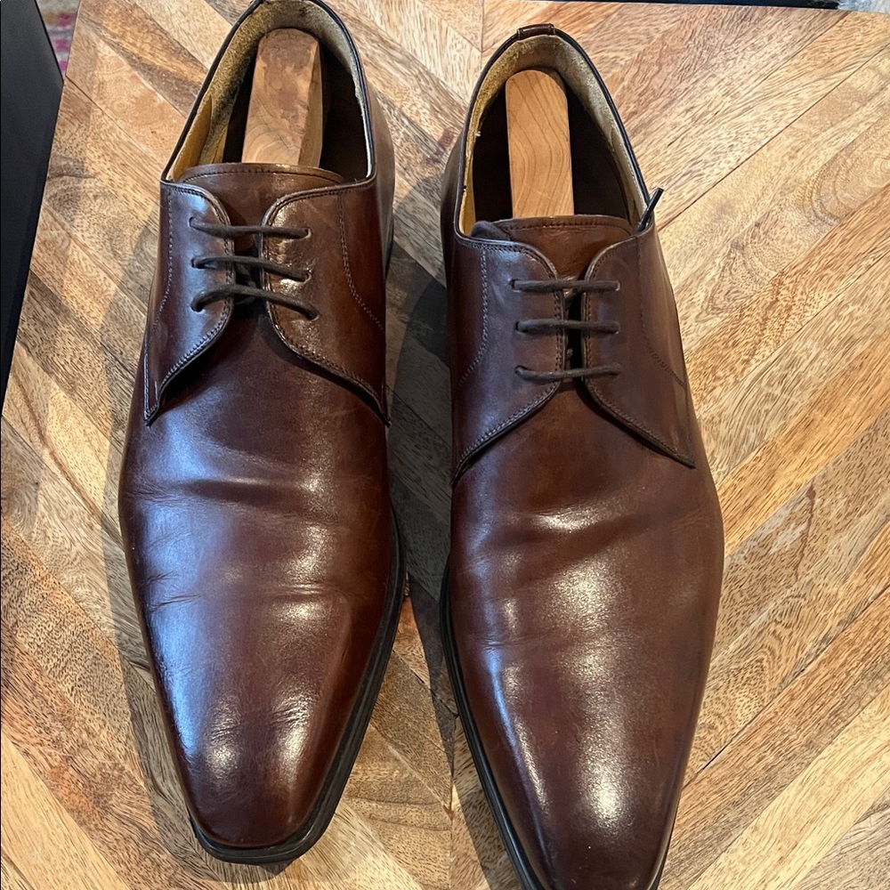 Magnanni Dark Brown Leather Oxfords